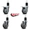 Service Caster 4'' Thermoplastic Rubber Swivel 1-3/4'' Expanding Stem Caster Set 2 Total Lock Brakes, 4PK SCC-EXTTL20S414-TPRB-2-S-2-134 - alternate 3